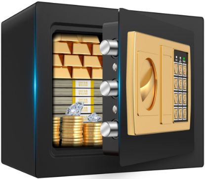 Picture of TNTANTS Electronic Digital Safe Box, 0.5 Cubic Feet Home Security Box for Office Hotel Business, Lock Box with Key Keypad for Cash Jewelry