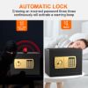 Picture of TNTANTS Electronic Digital Safe Box, 0.5 Cubic Feet Home Security Box for Office Hotel Business, Lock Box with Key Keypad for Cash Jewelry