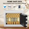 Picture of TNTANTS Electronic Digital Safe Box, 0.5 Cubic Feet Home Security Box for Office Hotel Business, Lock Box with Key Keypad for Cash Jewelry