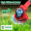 Picture of TNTANTS Electric Weed Wacker, Cordless String Trimmer with Wheels 2Pcs 24V Batteries, 3 Types of Blades, Adjustable Length, Lightweight Weed Eater Grass Trimmer/Edger/Brush Cutter for Lawn Yard Garden