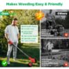 Picture of TNTANTS Electric Weed Wacker, Cordless String Trimmer with Wheels 2Pcs 24V Batteries, 3 Types of Blades, Adjustable Length, Lightweight Weed Eater Grass Trimmer/Edger/Brush Cutter for Lawn Yard Garden