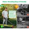 Picture of TNTANTS Electric Weed Wacker, Cordless String Trimmer with Wheels 2Pcs 24V Batteries, 3 Types of Blades, Adjustable Length, Lightweight Weed Eater Grass Trimmer/Edger/Brush Cutter for Lawn Yard Garden