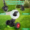 Picture of TNTANTS Electric Weed Wacker, Cordless String Trimmer with Wheels 2Pcs 24V Batteries, 3 Types of Blades, Adjustable Length, Lightweight Weed Eater Grass Trimmer/Edger/Brush Cutter for Lawn Yard Garden