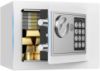 Picture of TNTANTS Electronic Digital Safe Box, 0.25 Cubic Feet Home Security Box for Office Hotel Business, Lock Box with Key Keypad for Cash Jewelry White