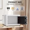 Picture of TNTANTS Electronic Digital Safe Box, 0.25 Cubic Feet Home Security Box for Office Hotel Business, Lock Box with Key Keypad for Cash Jewelry White