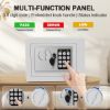 Picture of TNTANTS Electronic Digital Safe Box, 0.25 Cubic Feet Home Security Box for Office Hotel Business, Lock Box with Key Keypad for Cash Jewelry White