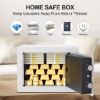 Picture of TNTANTS Electronic Digital Safe Box, 0.25 Cubic Feet Home Security Box for Office Hotel Business, Lock Box with Key Keypad for Cash Jewelry White