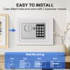 Picture of TNTANTS Electronic Digital Safe Box, 0.25 Cubic Feet Home Security Box for Office Hotel Business, Lock Box with Key Keypad for Cash Jewelry White