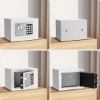 Picture of TNTANTS Electronic Digital Safe Box, 0.25 Cubic Feet Home Security Box for Office Hotel Business, Lock Box with Key Keypad for Cash Jewelry White