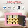 Picture of TNTANTS Electronic Digital Safe Box, 0.25 Cubic Feet Home Security Box for Office Hotel Business, Lock Box with Key Keypad for Cash Jewelry Pink