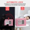 Picture of TNTANTS Electronic Digital Safe Box, 0.25 Cubic Feet Home Security Box for Office Hotel Business, Lock Box with Key Keypad for Cash Jewelry Pink
