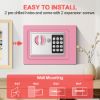 Picture of TNTANTS Electronic Digital Safe Box, 0.25 Cubic Feet Home Security Box for Office Hotel Business, Lock Box with Key Keypad for Cash Jewelry Pink