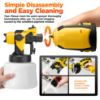 Picture of TNTANTS Paint Sprayer 1400ml Large Container, 550W HVLP Electric Spray Paint Gun with 4 Nozzles 3 Spray Patterns for House Painting, Home Interior and Exterior(Yellow)