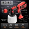 Picture of TNTANTS Paint Sprayer 1400ml Large Container, 550W HVLP Electric Spray Paint Gun with 4 Nozzles 3 Spray Patterns for House Painting, Home Interior and Exterior(Red)