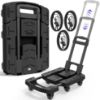 Picture of TNTANTS Hand Truck, 500 LB Heavy Duty Portable Dolly, Folding Dolly Cart with 6 Wheels & 3 Elastic Ropes for Luggage, Travel, Moving, Shopping, Office Use, Black