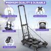 Picture of TNTANTS Hand Truck, 500 LB Heavy Duty Portable Dolly, Folding Dolly Cart with 6 Wheels & 3 Elastic Ropes for Luggage, Travel, Moving, Shopping, Office Use, Black