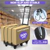 Picture of TNTANTS Hand Truck, 500 LB Heavy Duty Portable Dolly, Folding Dolly Cart with 6 Wheels & 3 Elastic Ropes for Luggage, Travel, Moving, Shopping, Office Use, Black