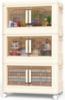 Picture of TNTANTS 3 Tiers Stackable Storage Bins with Lids and Wheels, Magnetic Dual Open Collapsible Storage Container, 80QT Folding Storage Box Bins for Closet Organizers, Home and Office, Beige