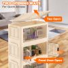 Picture of TNTANTS 5 Tiers Stackable Storage Bins with Lids and Wheels, Magnetic Dual Open Collapsible Storage Container, 235QT Folding Storage Box Bins for Closet Organizers, Home and Office, Beige