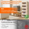Picture of TNTANTS 5 Tiers Stackable Storage Bins with Lids and Wheels, Magnetic Dual Open Collapsible Storage Container, 235QT Folding Storage Box Bins for Closet Organizers, Home and Office, Beige