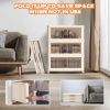 Picture of TNTANTS 5 Tiers Stackable Storage Bins with Lids and Wheels, Magnetic Dual Open Collapsible Storage Container, 235QT Folding Storage Box Bins for Closet Organizers, Home and Office, Beige