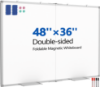 Picture of TNTANTS Large White Board Dry Erase Board, 48''×36'' Foldable Double-Sided Whiteboard for Wall with Marker and Eraser, Magnetic Whiteboard for Office, School, Home, Kitchen