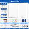 Picture of TNTANTS Large White Board Dry Erase Board, 48''×36'' Foldable Double-Sided Whiteboard for Wall with Marker and Eraser, Magnetic Whiteboard for Office, School, Home, Kitchen