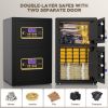 Picture of BESAFETY 5.6 Cuft Large Double Door Safe Box, Digital Keypad Home Security Safe With Fireproof Waterproof Bag for Money Office