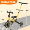 Picture of TNTANTS 4 in 1 Toddler Bike, Kids Tricycle for 1-5 Years Old, Toddler Tricycle for Boy Girl, Baby Balance Bike with Parent Steering Push Handle, Removable Pedal, Adjustable Seat Yellow