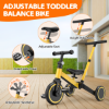 Picture of TNTANTS 4 in 1 Toddler Bike, Kids Tricycle for 1-5 Years Old, Toddler Tricycle for Boy Girl, Baby Balance Bike with Parent Steering Push Handle, Removable Pedal, Adjustable Seat Yellow