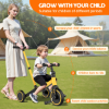 Picture of TNTANTS 4 in 1 Toddler Bike, Kids Tricycle for 1-5 Years Old, Toddler Tricycle for Boy Girl, Baby Balance Bike with Parent Steering Push Handle, Removable Pedal, Adjustable Seat Yellow