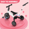Picture of TNTANTS 4 in 1 Toddler Bike, Kids Tricycle for 1-5 Years Old, Toddler Tricycle for Boy Girl, Baby Balance Bike with Parent Steering Push Handle, Removable Pedal, Adjustable Seat White