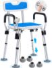 Picture of TNTANTS Shower Chair for Inside Shower with Armrests & Back, Upgraded Supports up to 350lbs Shower Seat with Padded and Grab Bar, Adjustable Height Shower Bench for Elderly Disabled