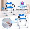 Picture of TNTANTS Shower Chair for Inside Shower with Armrests & Back, Upgraded Supports up to 350lbs Shower Seat with Padded and Grab Bar, Adjustable Height Shower Bench for Elderly Disabled