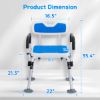 Picture of TNTANTS Shower Chair for Inside Shower with Armrests & Back, Upgraded Supports up to 350lbs Shower Seat with Padded and Grab Bar, Adjustable Height Shower Bench for Elderly Disabled