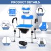 Picture of TNTANTS Shower Chair for Inside Shower with Armrests & Back, Upgraded Supports up to 350lbs Shower Seat with Padded and Grab Bar, Adjustable Height Shower Bench for Elderly Disabled White