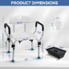 Picture of TNTANTS Shower Chair for Inside Shower with Armrests & Back, Upgraded Supports up to 350lbs Shower Seat with Padded and Grab Bar, Adjustable Height Shower Bench for Elderly Disabled White