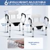 Picture of TNTANTS Shower Chair for Inside Shower with Armrests & Back, Upgraded Supports up to 350lbs Shower Seat with Padded and Grab Bar, Adjustable Height Shower Bench for Elderly Disabled White