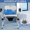 Picture of TNTANTS Shower Chair for Inside Shower with Armrests & Back, Upgraded Supports up to 350lbs Shower Seat with Padded and Grab Bar, Adjustable Height Shower Bench for Elderly Disabled White