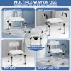 Picture of TNTANTS Shower Chair for Inside Shower with Armrests & Back, Upgraded Supports up to 350lbs Shower Seat with Padded and Grab Bar, Adjustable Height Shower Bench for Elderly Disabled White