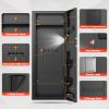 Picture of SYSENFO 12-15 Gun Cabinet, Quick Access Long Gun Safe for Home Rifles and Pistols, Large Unassembled Rifle Safe with Removable Shelves, Digital Keypad, Pegboard