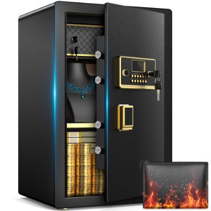 Picture of RYCUZO 6.5 Cuft Large Safe Box, Digital Keypad Home Security Safe With Fireproof Waterproof Bag & Adjustable Shelf